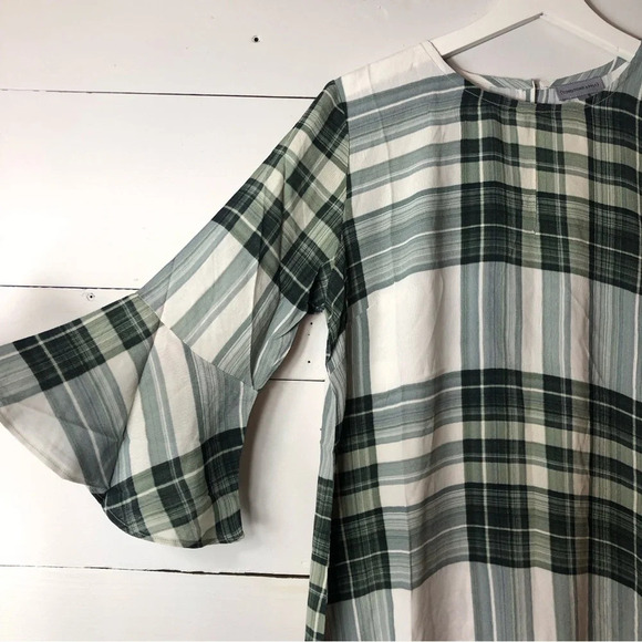 New Conditions Apply Anthropologie Plaid Viscose Mini Dress Size Small - Picture 3 of 7
